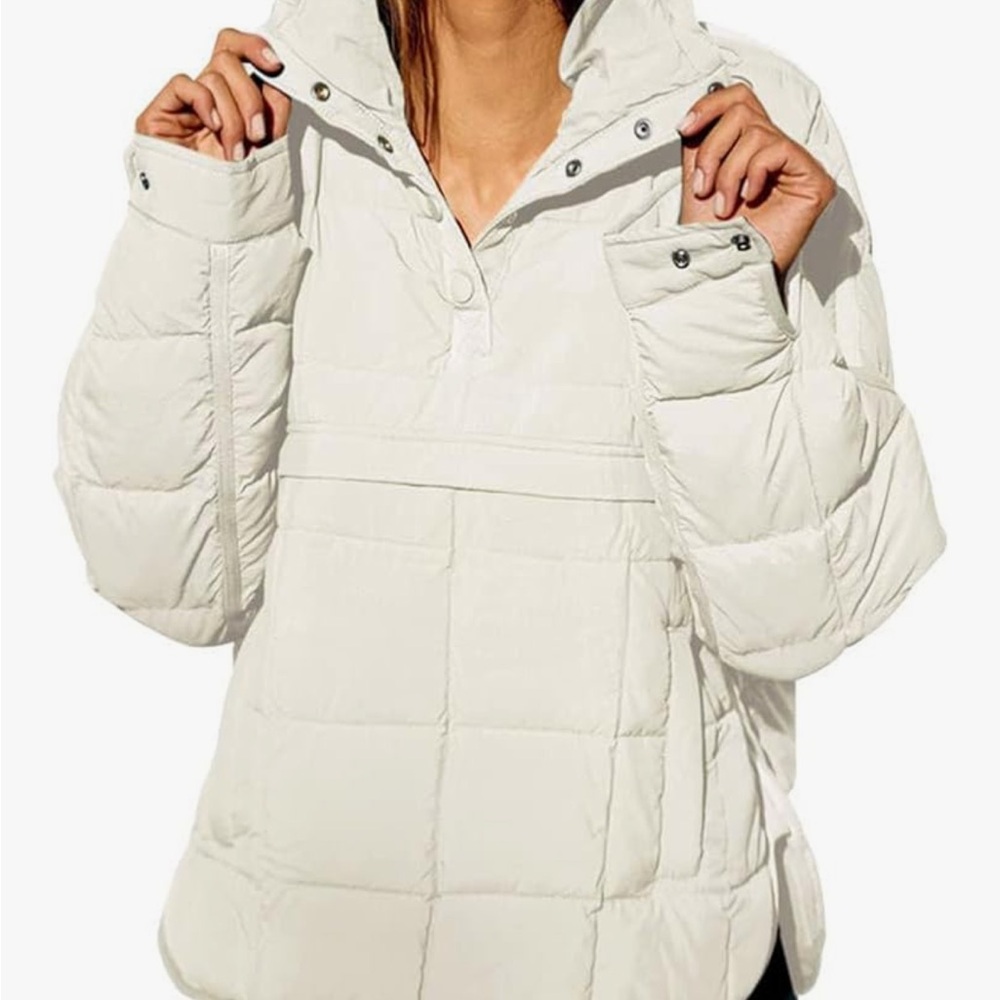 Women's Puffer Pullover Jacket - off white